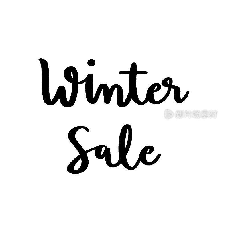 Winter sale hand lettering on white background
